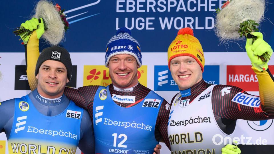 Rodler Felix Loch holt in Oberhof seinen vierten Saisonsieg. Bild: Robert Michael/dpa