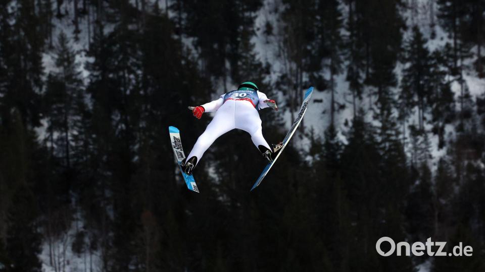 Nicht zu schlagen: Domen Prevc. Bild: Karl-Josef Hildenbrand/dpa