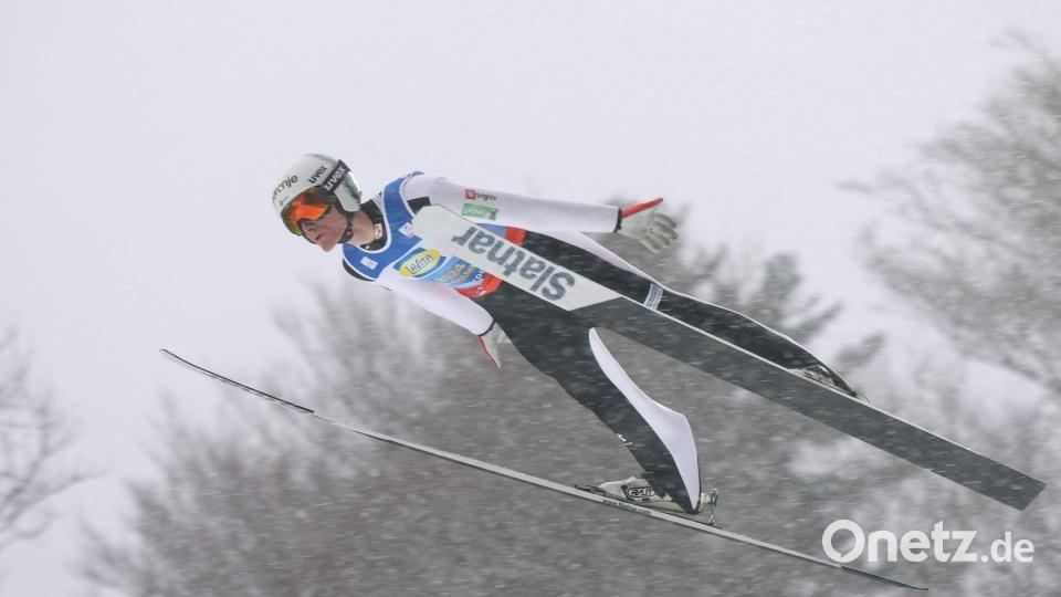 Domen Prevc sorgte mit einem kuriosen Skiverlust für Aufsehen. Bild: Karl-Josef Hildenbrand/dpa