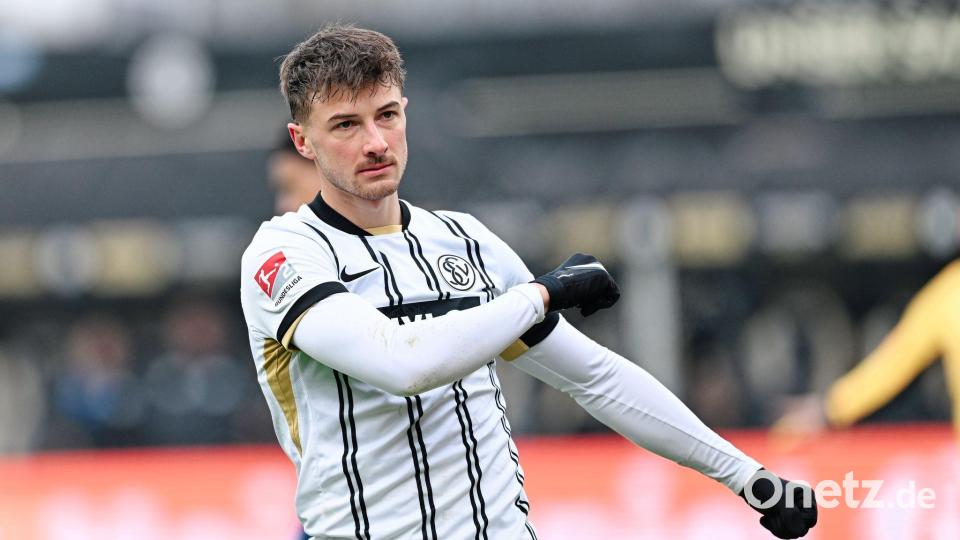 Erzielte den verdienten Ausgleich für Elversberg: Lukas Petkov. Bild: Uwe Anspach/dpa