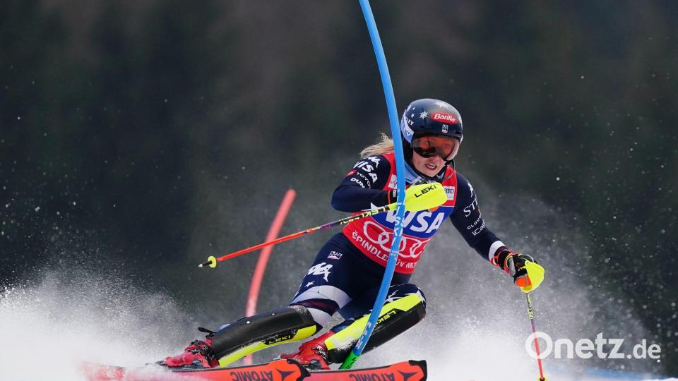 Mikaela Shiffrin in Aktion. Bild: Pier Marco Tacca/AP/dpa