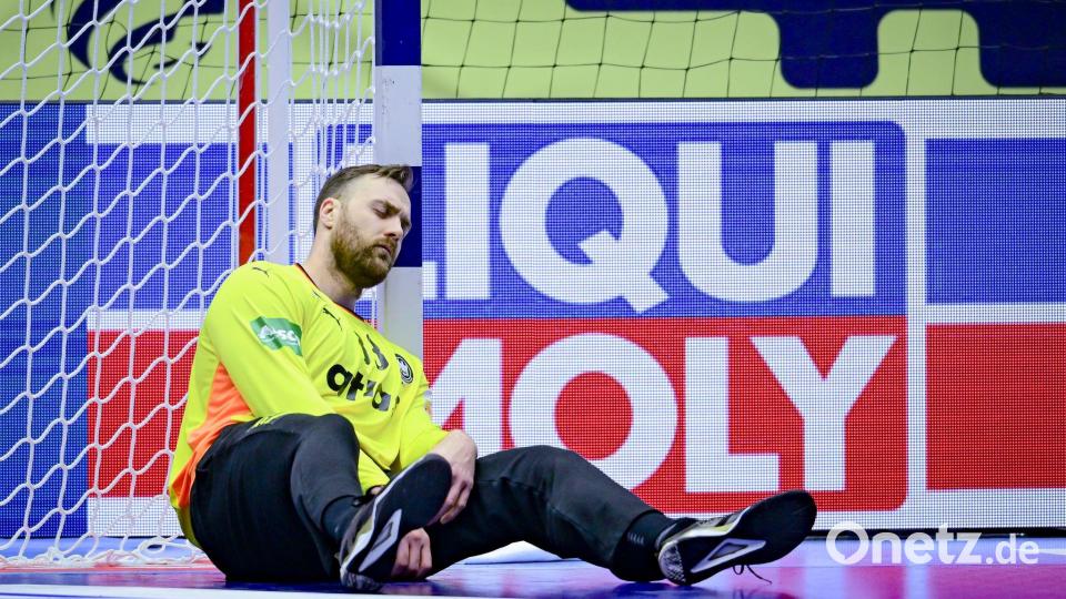 Andreas Wolff stand in der Schlussphase auf dem Parkett. Bild: Sina Schuldt/dpa