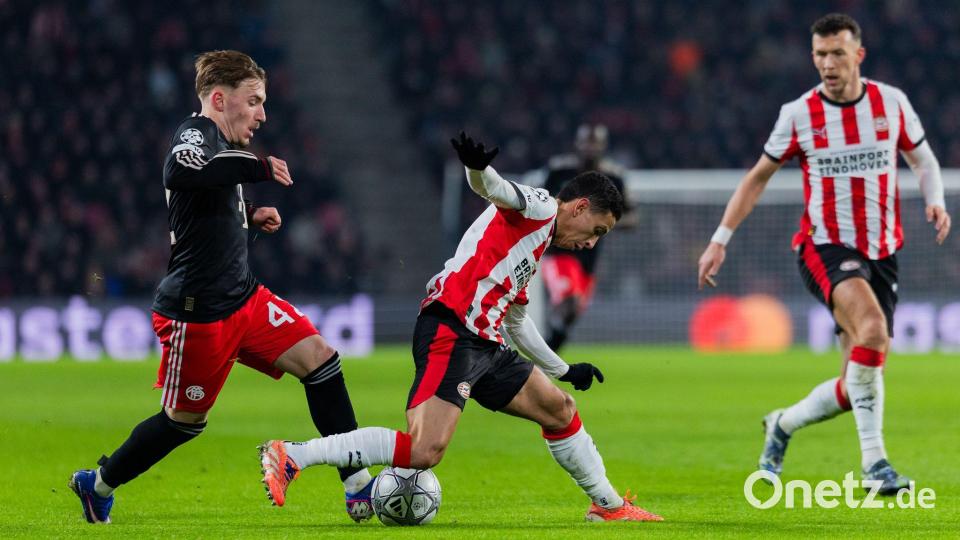 Lennart Karl (l) in Aktion. Das Tor von Jamal Musiala bereitete der Youngster klasse vor. Bild: Rolf Vennenbernd/dpa