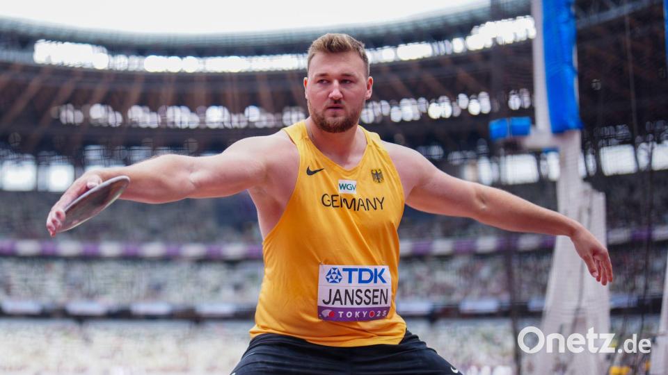 Diskuswerfer Henrik Janssen hat auf Wettbewerbe bei der Leichtathletik-WM in Tokio gewettet. (Archivbild) Bild: Michael Kappeler/dpa