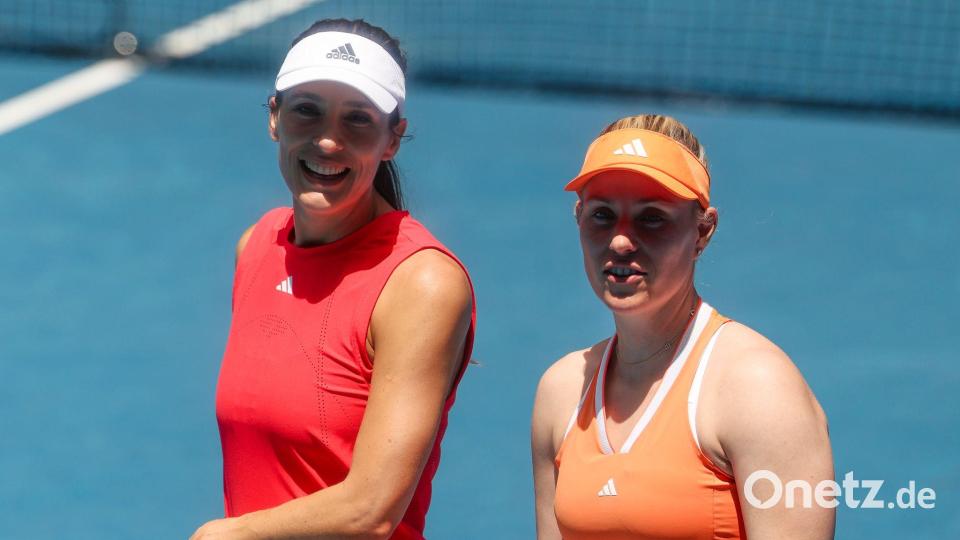 Im Legenden Doppel zeigten Andrea Petkovic (l) und Angelique Kerber (r), dass sie es auch heute noch können. Bild: Frank Molter/dpa