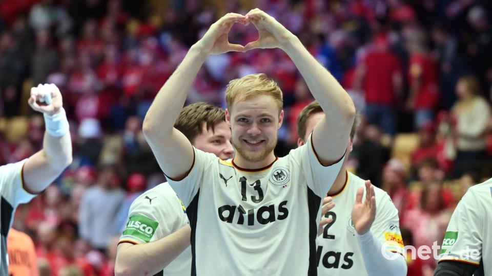 Matthes Langhoff ist mit Deutschlands Handballern klarer Außenseiter im Finale. Bild: Sina Schuldt/dpa