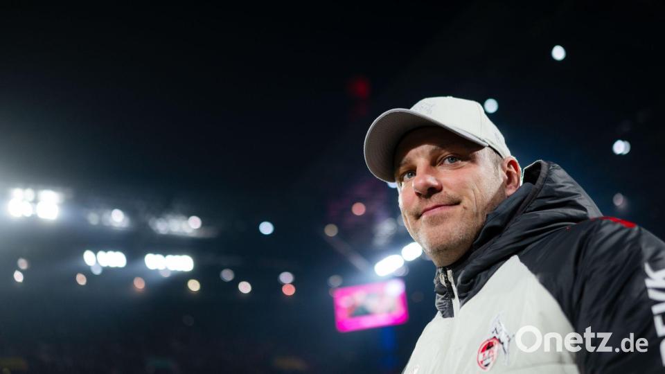 Kölns Coach Lukas Kwasniok war zufrieden mit dem Ergebnis gegen Wolfsburg. Bild: Marius Becker/dpa