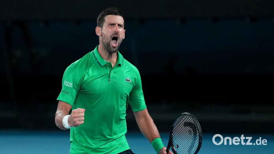 Novak Djokovic will auch nach dem Endspiel gegen Carlos Alcaraz jubeln. Bild: Dita Alangkara/AP/dpa