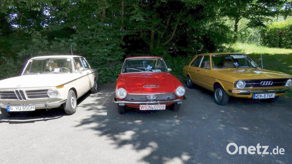 Nicht nur farblich unterschiedlich, sondern auch von unterschiedlichen Herstellern waren diese drei Oldtimer. Bild: gz