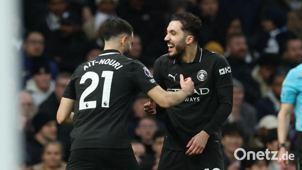 Rayan Cherki erzielte die Führung für Manchester City. Bild: Richard Pelham/AP/dpa