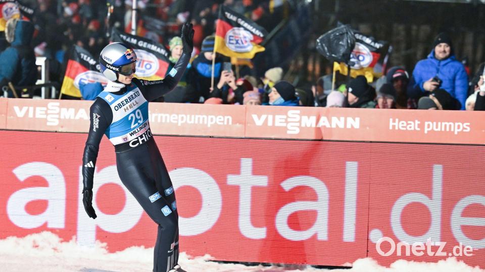 Andreas Wellinger zeigte in Willingen stark ansteigende Form. Bild: Swen Pförtner/dpa