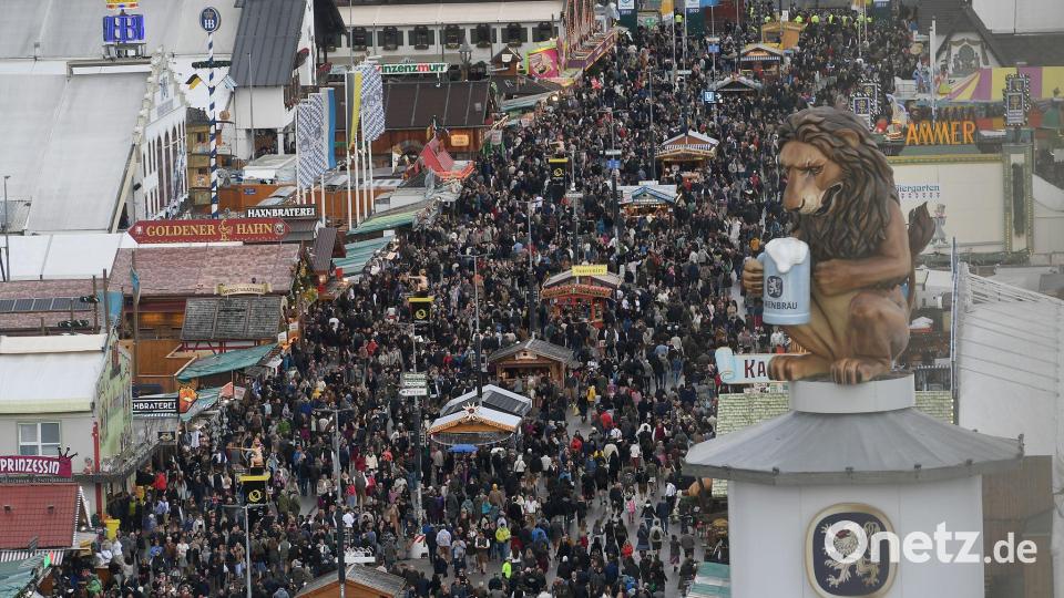 Sollen Wiesn-Besucher bald Eintritt zahlen? (Archivbild) Bild: Felix Hörhager/dpa