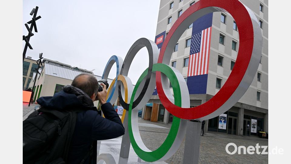 Das Haus des US-Olympiateams im Olympischen Dorf in Mailand. Bild: Peter Kneffel/dpa