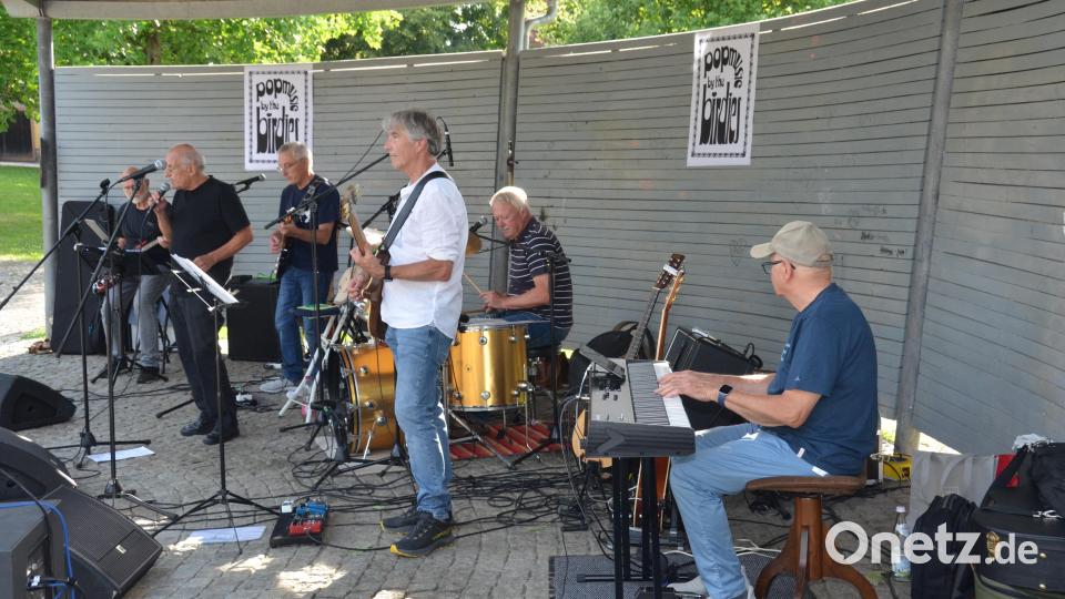 Die Leidenschaft der regionalen Musikszene längst vergangener Zeit lebte bei der Serenade am Sonntagabend mit der einheimischen Popband „The Birdies“ auf. Frontmann und Sänger Manfred Jeschke zeigte beeindruckend, was auch mit 76 Jahren noch möglich ist. Bild: dob