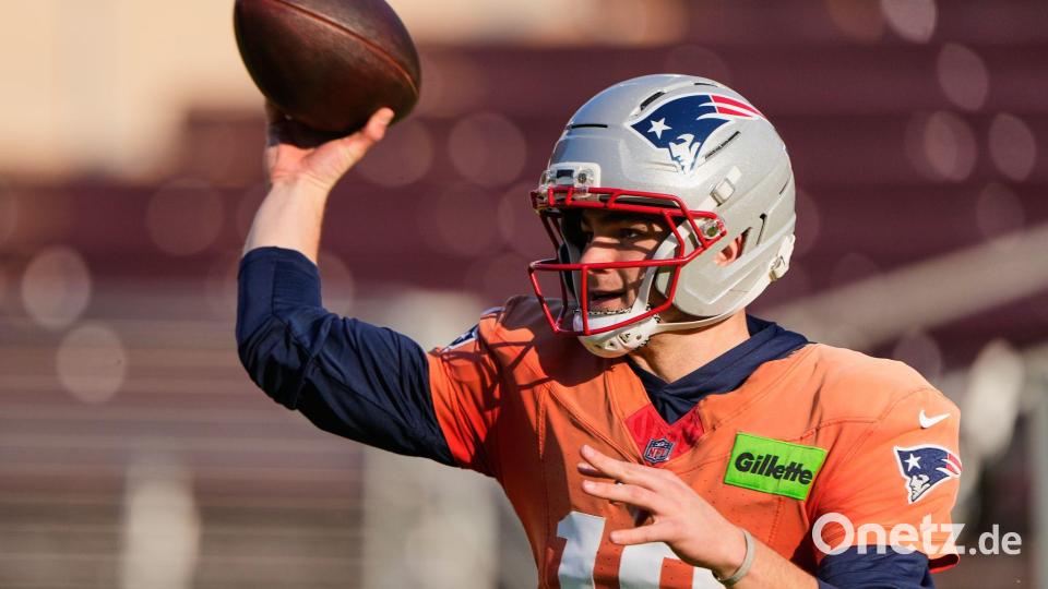 Wirft sich ein für den Super Bowl: Drake Maye. Bild: Charlie Riedel/AP/dpa