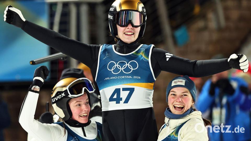 Die Norwegerin Anna Odine Stroem holte überraschend Gold. Bild: Daniel Karmann/dpa