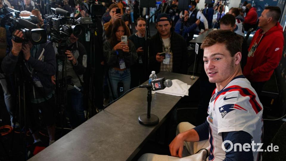 Drake Maye gilt vielen als erster echter Nachfolger von Patriots-Legende Tom Brady. Bild: Charlie Riedel/AP/dpa
