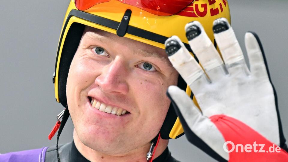 Max Langenhan fährt in den ersten drei Läufen dreimal Bahnrekord. Bild: Robert Michael/dpa