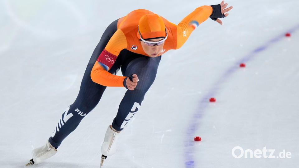 Lief olympische Rekordzeit: Glamour-Girl Jutta Leerdam. Bild: Luca Bruno/AP/dpa