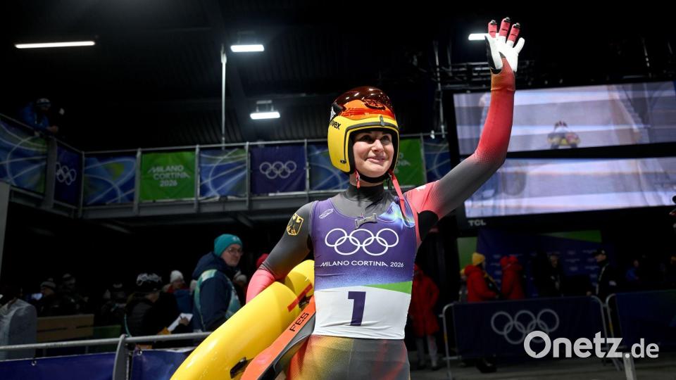 Hat den ersten Platz übernommen: Julia Taubitz Bild: Robert Michael/dpa