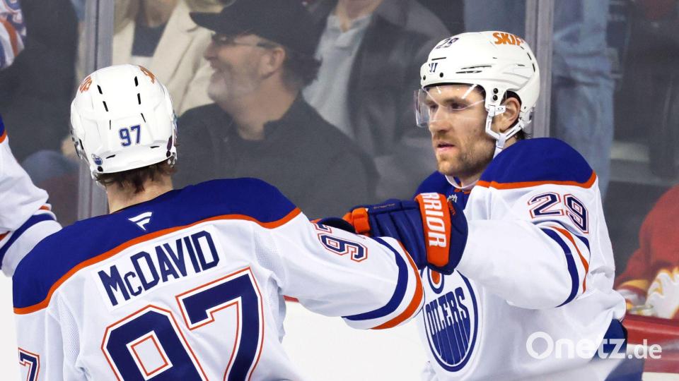 NHL-Superstar feiert Olympia-Premiere: Leon Draisaitl (r). (Archivbild) Bild: Larry MacDougal/The Canadian Press/AP/dpa