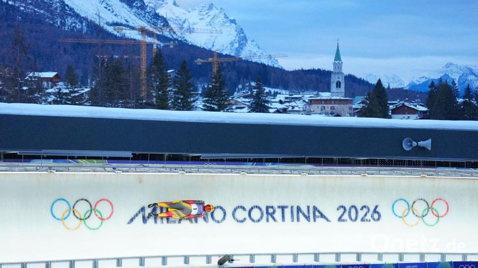 Julia Taubitz startete gut ins Olympia-Rennen. Nach Lauf eins ist sie auf Rang zwei. Bild: Michael Kappeler/dpa