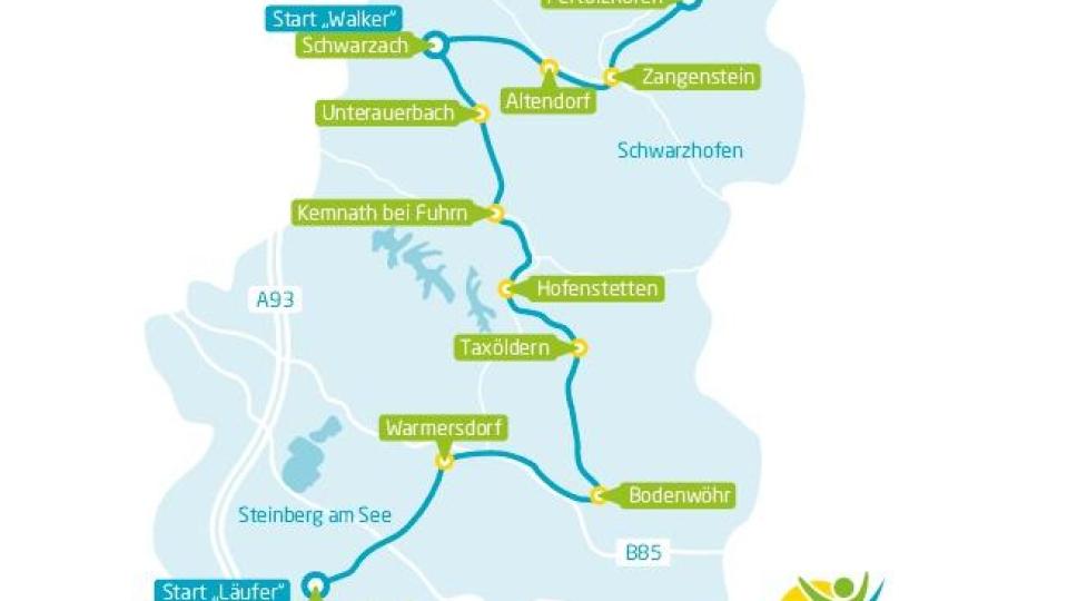 Start ist in Reutling bei Fischbach, das Ziel in Pertolzhofen. Bild: Landratsamt Schwandorf