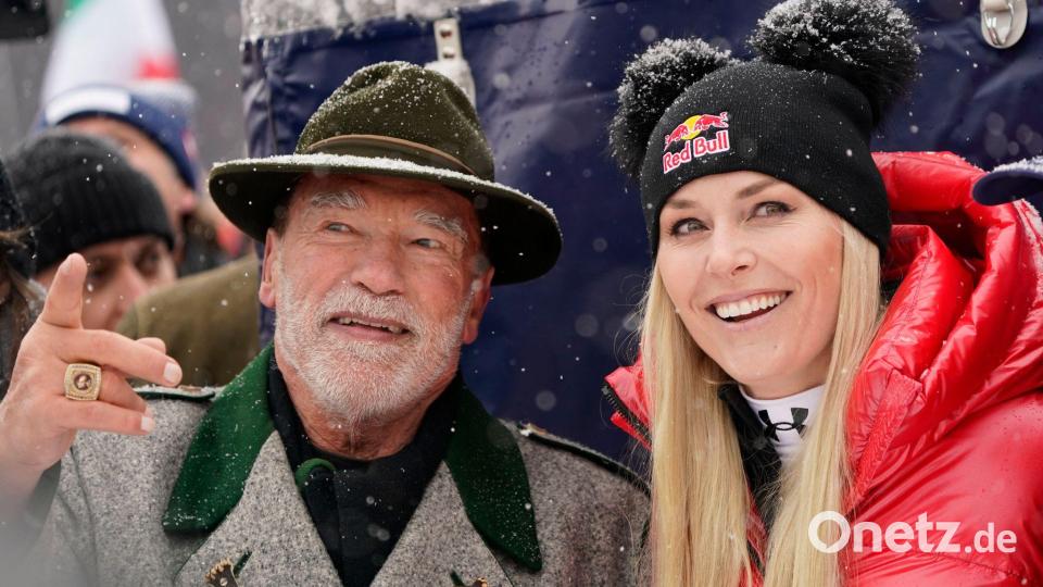 Arnold Schwarzenegger und Lindsey Vonn sind befreundet. (Archivbild) Bild: Giovanni Auletta/AP/dpa
