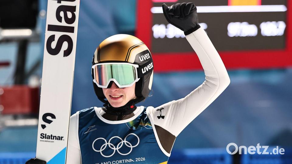 Nika Prevc konnte sich über nach Tränen-Silber über Gold freuen. Bild: Daniel Karmann/dpa