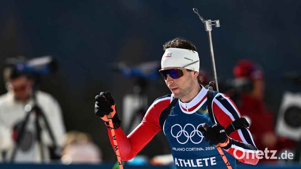 Sturla Holm Laegreid beim Training in Antholz. Bild: Hendrik Schmidt/dpa