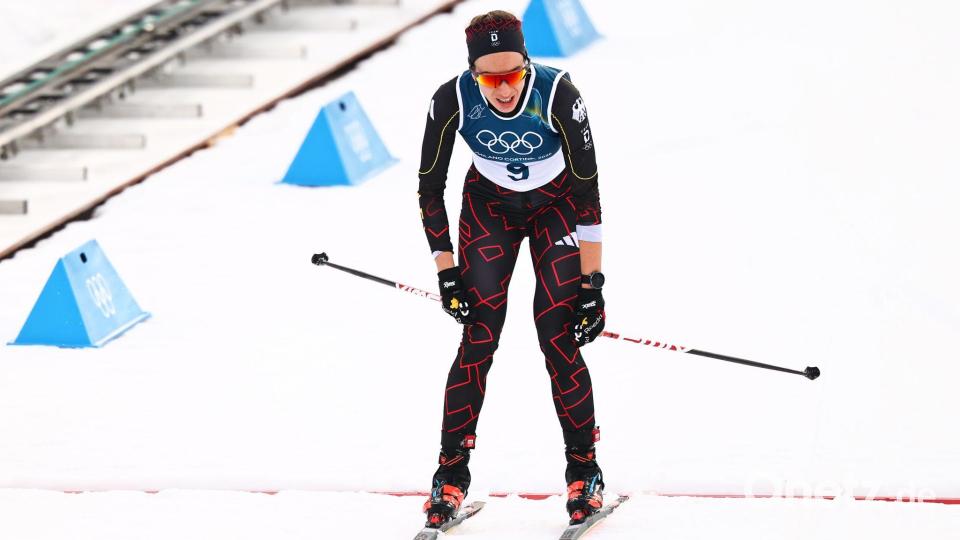 Pia Fink kam als beste Deutsche auf Platz 19 ins Ziel. Bild: Daniel Karmann/dpa