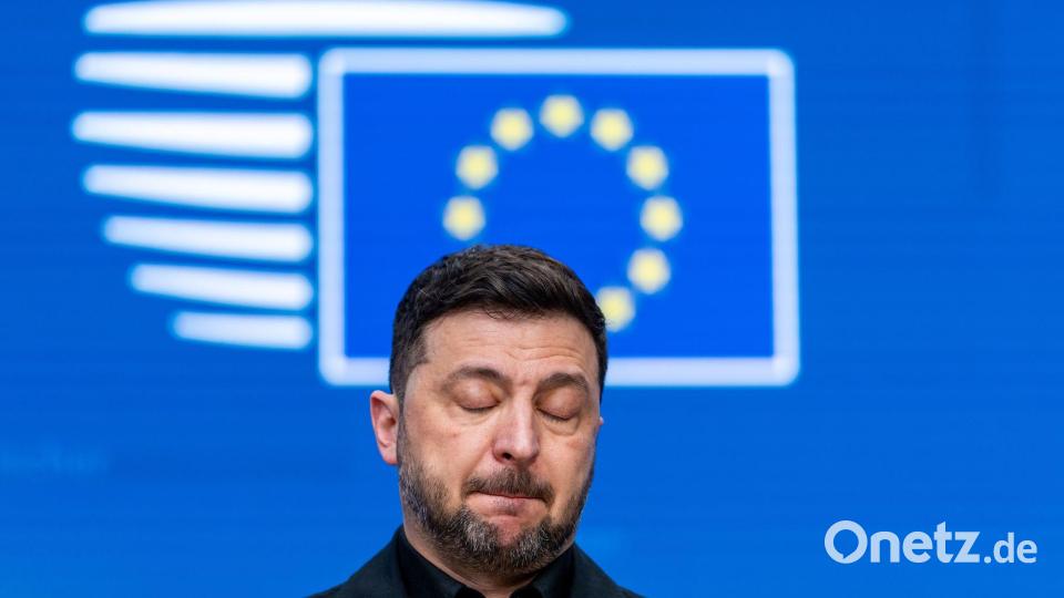 Der ukrainische Präsident Wolodymyr Selenskyj will ein genaues Datum für einen EU-Beitritt seines Landes. (Archivbild) Bild: Michael Kappeler/dpa