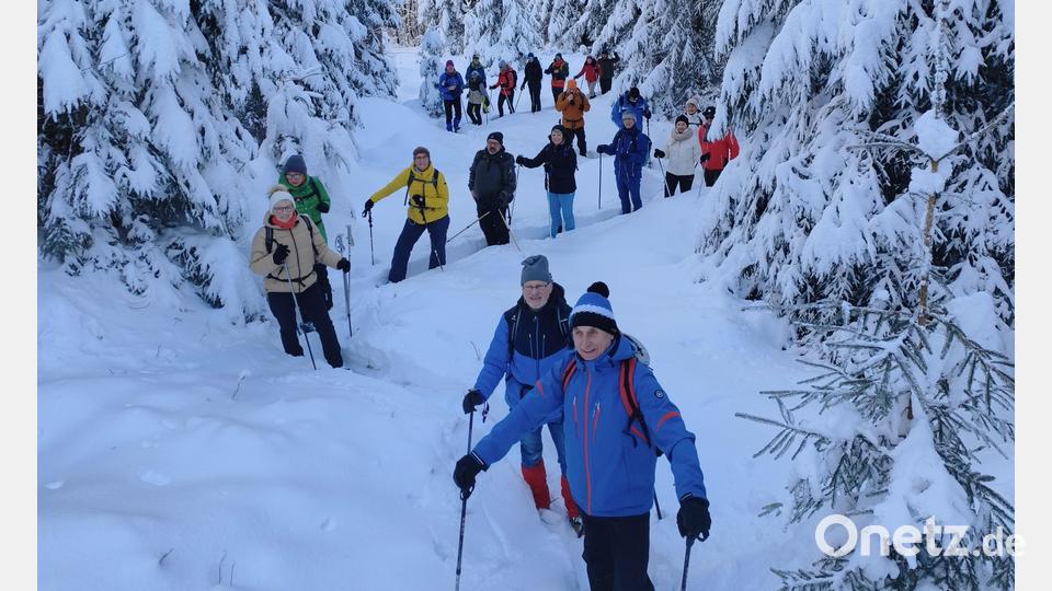 Begeistert vom Schneeschuhwandern war diese Gruppe am vergangenen Sonntag. Bild: Markus Prechtl