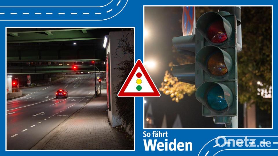 Warum stattet die Stadt die Ampelanlagen im Stadtgebiet nicht mit Sensoren aus, die die Rotphasen nachts verkürzen, fragt ein Leser von Oberpfalz-Medien. An manchen Ampeln stehe man nachts unnötig lange, obwohl keine anderen Autos zu sehen sind. Bildmontage: Marina Gube
