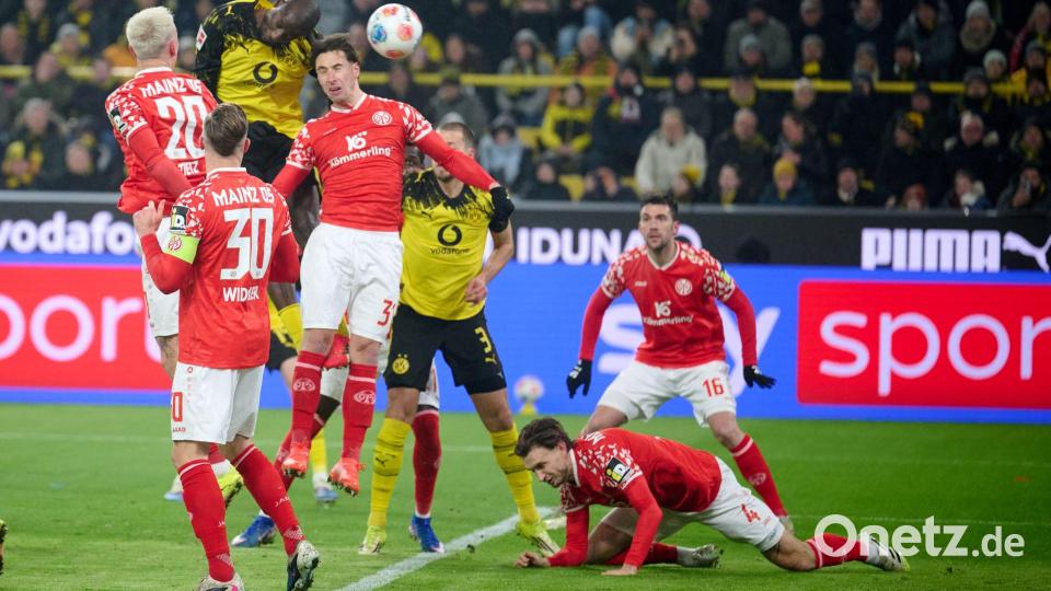 Dortmunds Serhou Guirassy trifft zum 1:0. Bild: Bernd Thissen/dpa