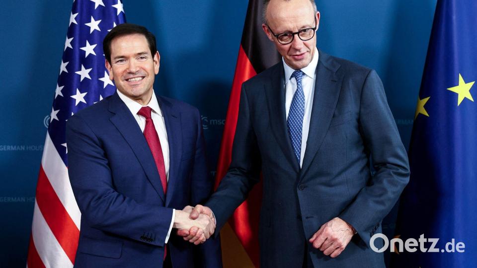 Merz (r.) und Rubio hatten sich bereits am Freitag getroffen. Bild: Liesa Johannssen/Reuters/Pool/dpa