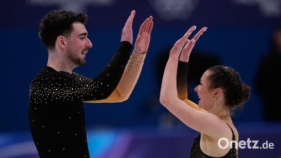 Robert Kunkel und Annika Hocke waren zufrieden mit ihrer Leistung, aber nicht mit der Bewertung der Preisrichter. Bild: Ashley Landis/AP/dpa