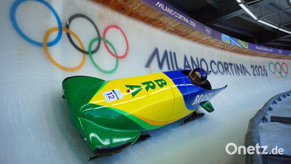 Brasiliens Bob wird von Edson Luques Bindilatt gesteuert. Bild: Michael Kappeler/dpa
