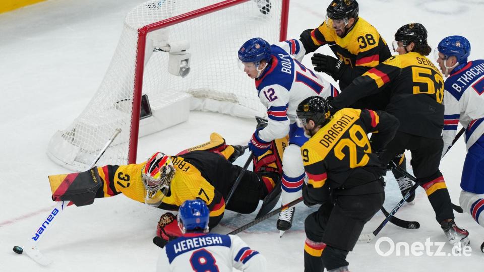 Grubauer-Vertreter Maximilian Franzreb konnte die Niederlage auch nicht verhindern Bild: Carolyn Kaster/AP/dpa
