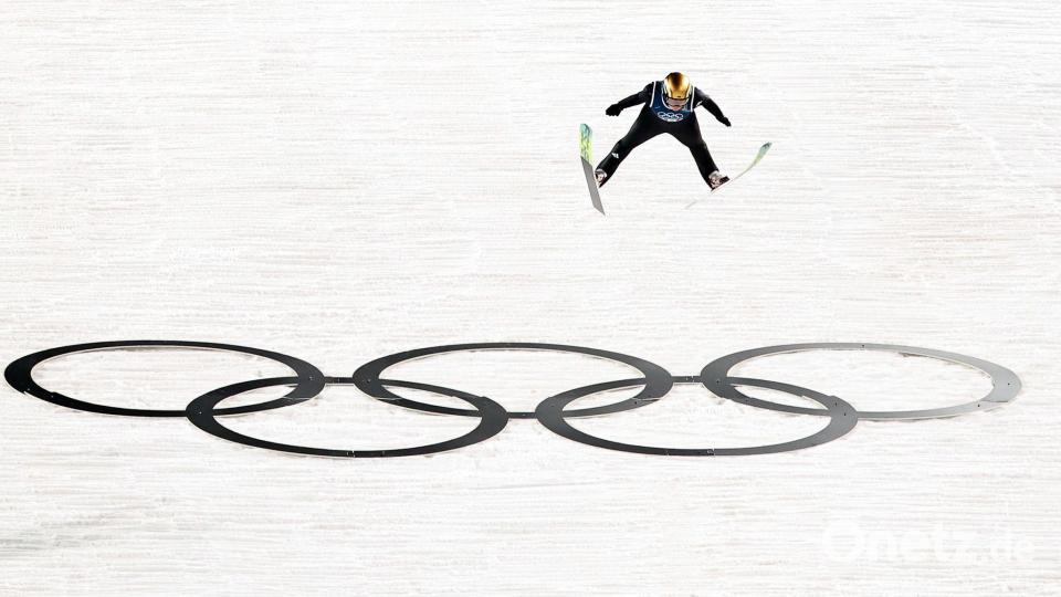 Agnes Reisch war beste Deutsche auf der Großschanze. Bild: Daniel Karmann/dpa