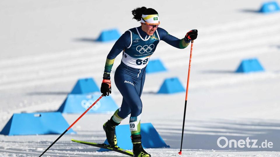 Ski-Langläuferin Bruna Moura hat es endlich zu Olympia geschafft. Bild: Daniel Karmann/dpa