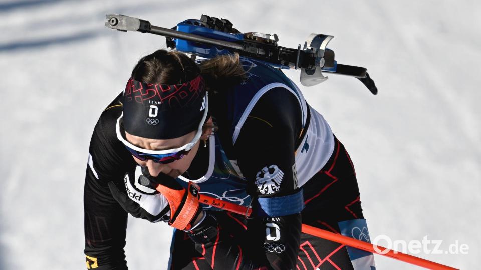 Im Ziel flossen bei Franziska Preuß die Tränen. Bild: Hendrik Schmidt/dpa