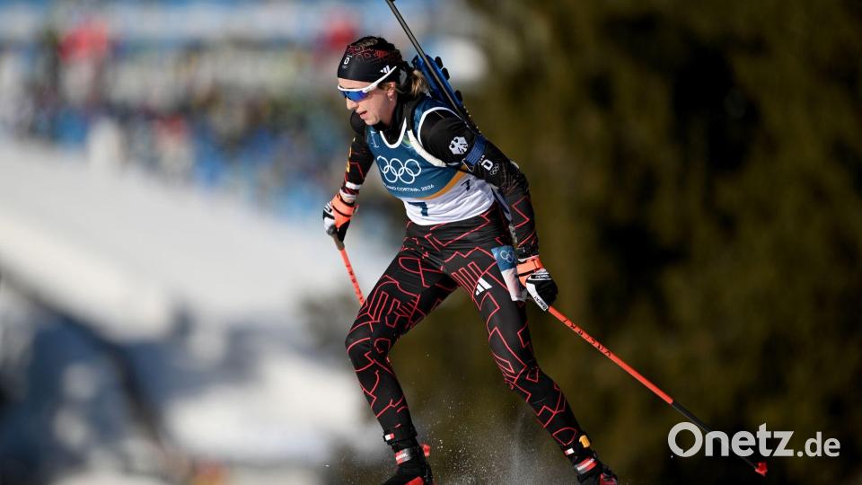 Franziska Preuß hatte noch keinen Grund zum Jubeln in den olympischen Einzelrennen. Bild: Hendrik Schmidt/dpa