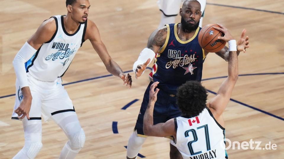 LeBron James (rechts) musste sich im Finale geschlagen geben. Bild: Jae C. Hong/AP/dpa