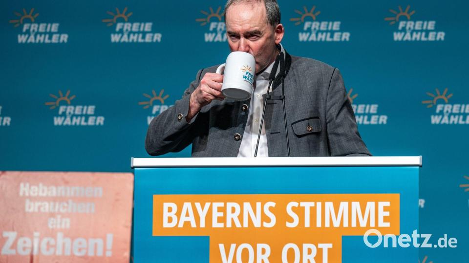 Hubert Aiwanger präsentierte seine Freien Wähler als Partei der Freiheit. Bild: Armin Weigel/dpa