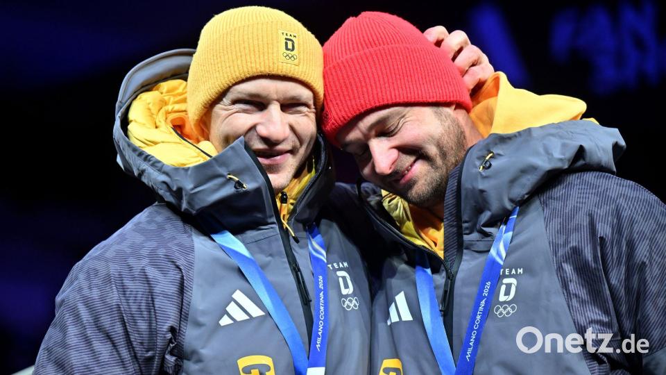 Francesco Friedrich (l) peilt seine fünfte Goldmedaille bei Olympia an. Bild: Robert Michael/dpa