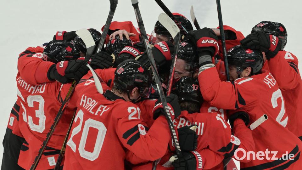 Top-Favorit Kanada rettete sich mit einem Sieg in der Overtime ins Halbfinale. Bild: Peter Kneffel/dpa