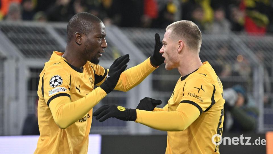 Helden der Effektivität: Serhou Guirassy (links) hat zuletzt binnen vier Pflichtspielen sechs Tore geschossen; Julian Ryerson kommt auf sechs Torvorlagen in den jüngsten drei Pflichtspielen. Bild: Bernd Thissen/dpa