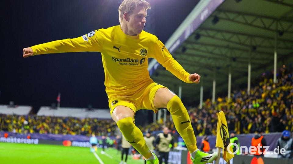 Was für ein Abend in Bodö: Auch Inter Mailand wird vom Favoritenschreck um Torschütze Jens Petter Hauge besiegt. Bild: Thomas Andersen/NTB/dpa