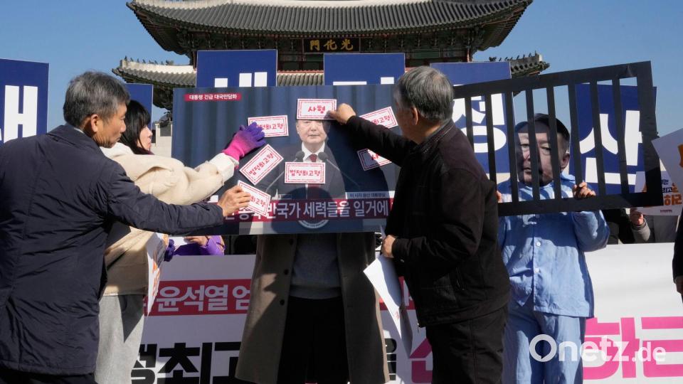 Andere Demonstranten forderten die Todesstrafe für den Ex-Präsidenten. Bild: Ahn Young-joon/AP/dpa